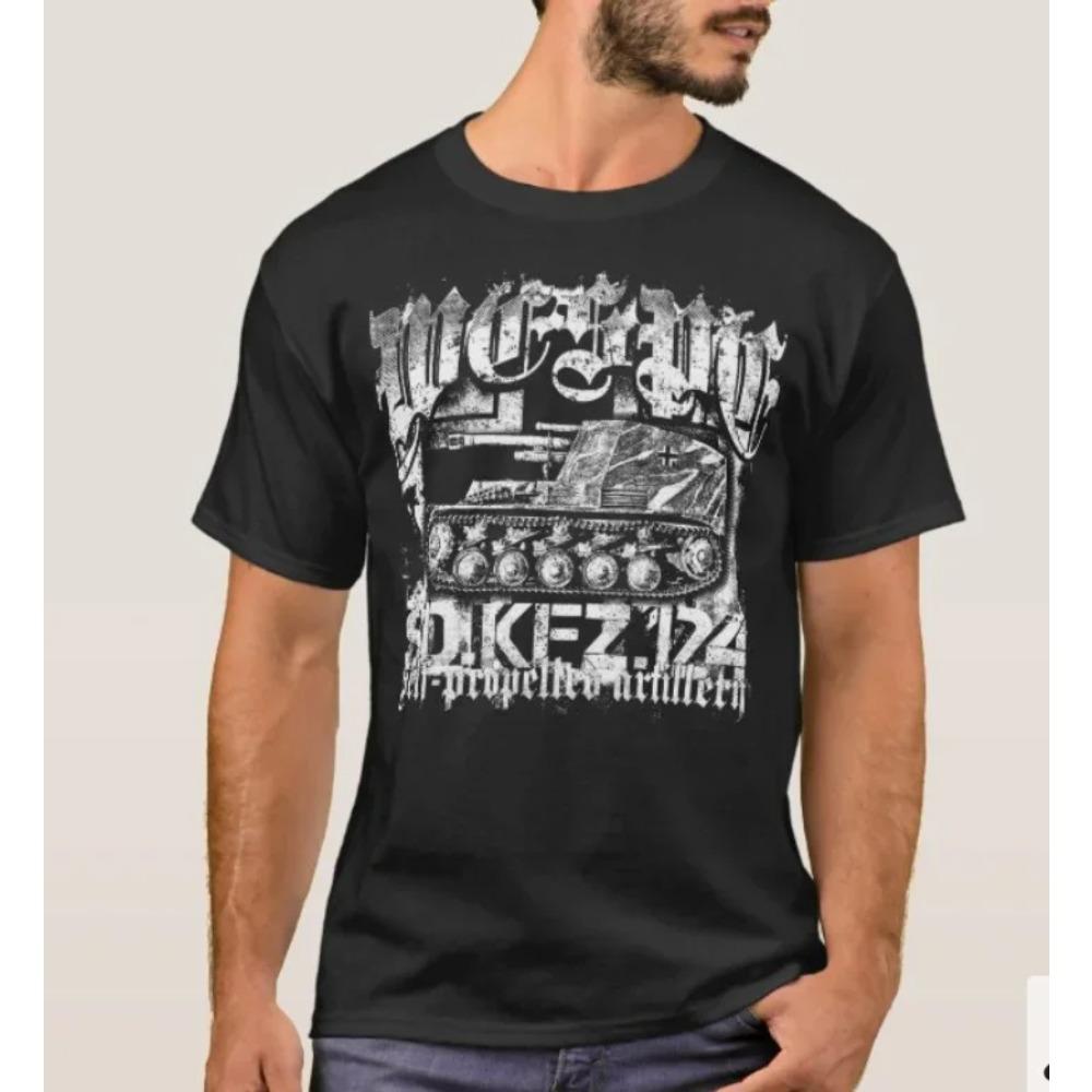 Танк Сд. Кфз. Футболка 124 Wespe Self-propelled Artillery, 100% хлопок, с круглым вырезом, летняя, повседневная мужская футболка с коротким рукавом