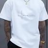 Mens Printed TShirt  100 Cotton Fashionable Casual Sporty LooseFitting Trendy Balanced Letter Design TShirt