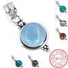 925 Sterling Silver Pendant Women Gemstone Handmade Jewelry Thanksgiving Gift Amazonite Angelite Blue Opal Botswana Agate Mohave Azurite Chrysocolla