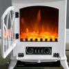 Freestanding electric fireplace 1000/2000 W, decorative fake fireplace with LED flame effect, white