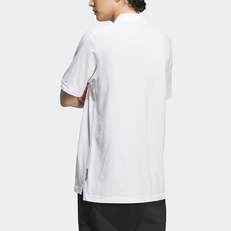 adidas Мужская рубашка-поло Wuji Series Mh с однотонным цветом и логотипом бренда, белая IA8108