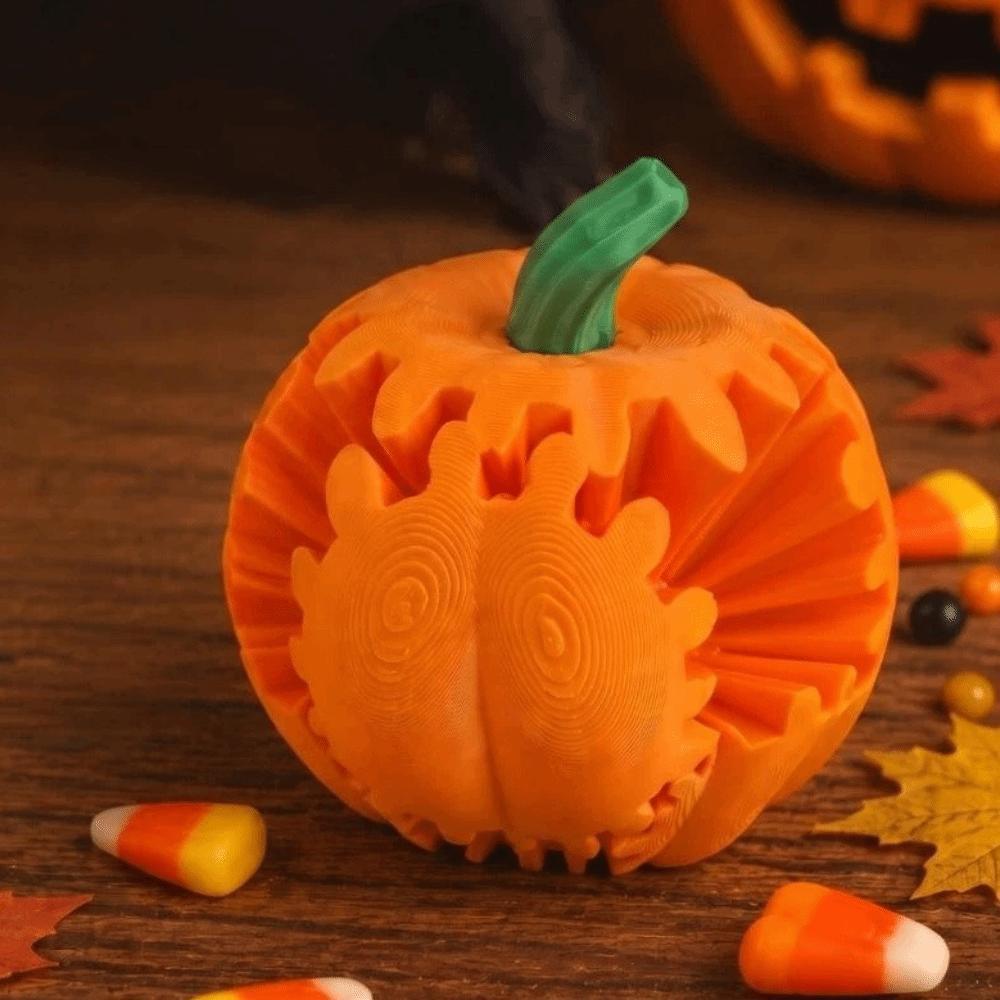 Creative Halloween Pumpkin Keychain Rotatable Decompression Fidget Toy Car Pendant