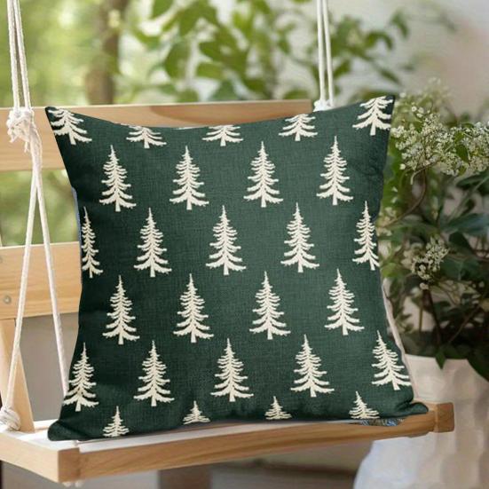 45x45СМ Наволочка на декоративную подушку с рождественской елкой, Наволочка с принтом рождественской елки, Домашняя гостиная, Спальня, Диван, Кровать, Декоративная квадратная наволочка
