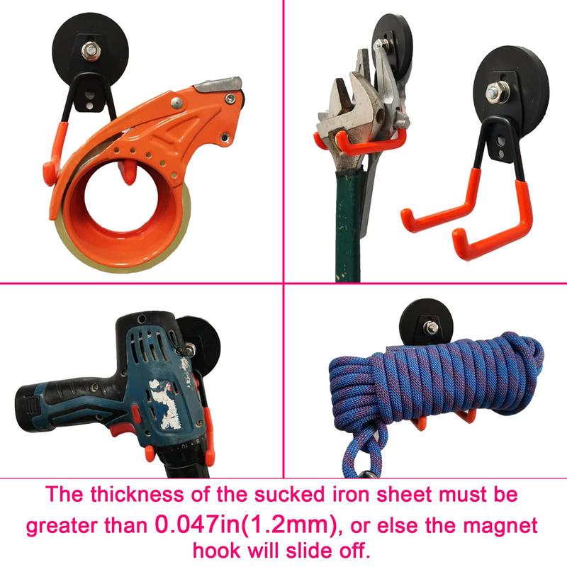 Магнитные крючки, прочные металлические магниты, крючок, органайзер для гаража, настенное крепление, вешалка для велосипеда, противоскользящие крючки для хранения инструментов для лестниц