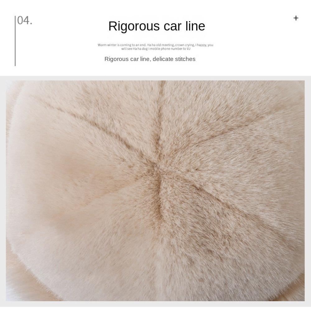 Windproof Pullover Hat Imitation Mink Hair Ear Protection Cap New Bucket Hat