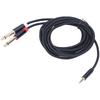 3683 Adapter Cable Cotton Woven Mesh 3.5mm Male to Dual 6.35mm Audio Tuning Speaker Adapter Cable3m 9.8ft