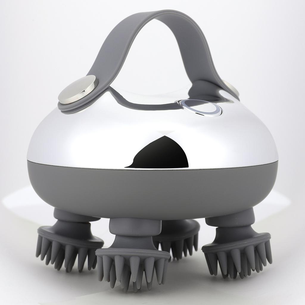 Electric Scalp Massager with 8 Silicone Massage Heads Portable Head Massager IPX7 Waterproof for Hair Growth Stress Relax