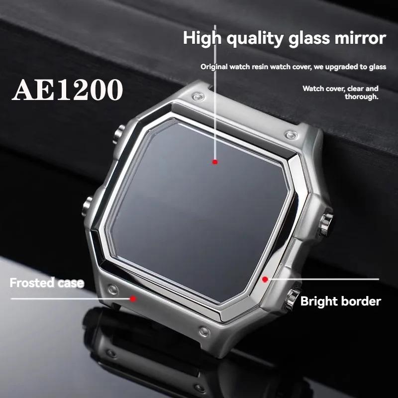 AE-1200 Полностью металлический корпус ремешок мод-комплект для Casio 3299 AE-1200WH AE1300 ремешок для часов из нержавеющей стали стеклянная пленка винт безель браслет