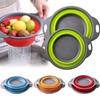 Folding Silicone Drain Basket Fruit Vegetable Washing Basket Foldable Strainer Colander Collapsible Drainer Kitchen Storage Tool