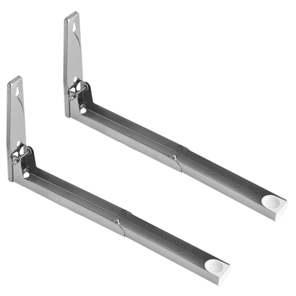 2PCS Stainless Steel Microwave Oven Bracket Adjustable Stretch Bracket Microwave Rack