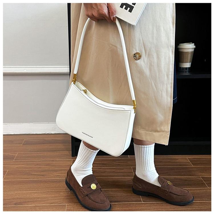 IELGY French Niche Simple Retro Dumpling Bag Trendy Armpit Order Shoulder Baguette Bag