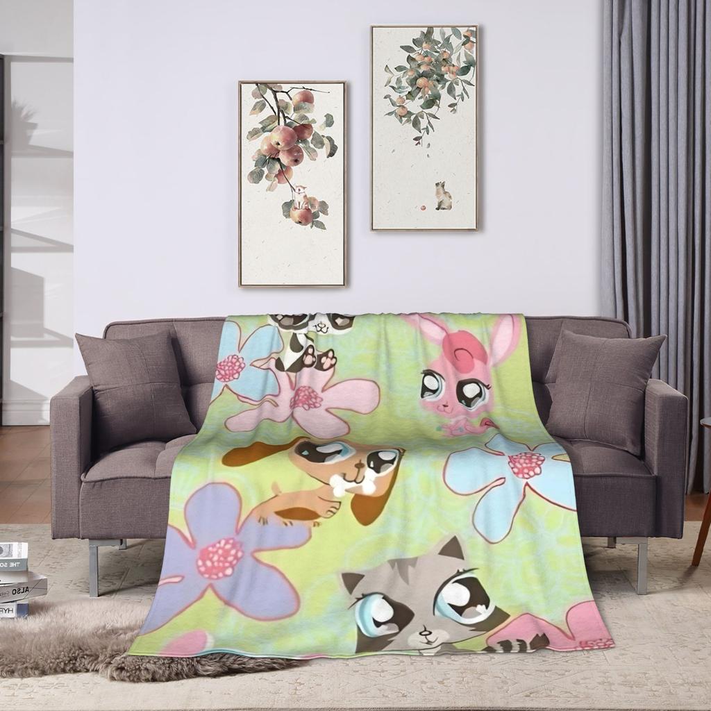 Littlest Pet Shop Пледы Очень Теплый Плюшевый Плед с Рисунком для Мальчика Девочки Дивана Кресла Дивана Кровати Фланелевая Постельная Покрывало