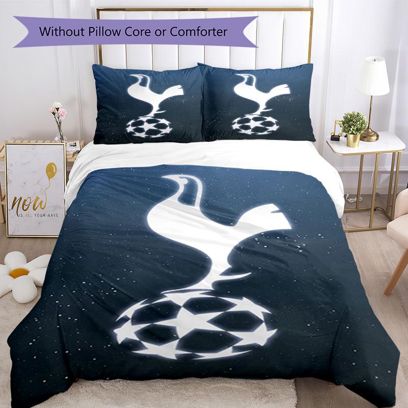 Tottenham Hotspur F.C Design Printed Pattern Duvet Cover Set – includes 1 duvet cover and 2 matching pillowcases Bedroom decor Christmas gifts