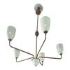 5 Lights Brass Sputnik Mid Century Chandelier Ceiling Light Pendant Lamp for Dining Room Living Room