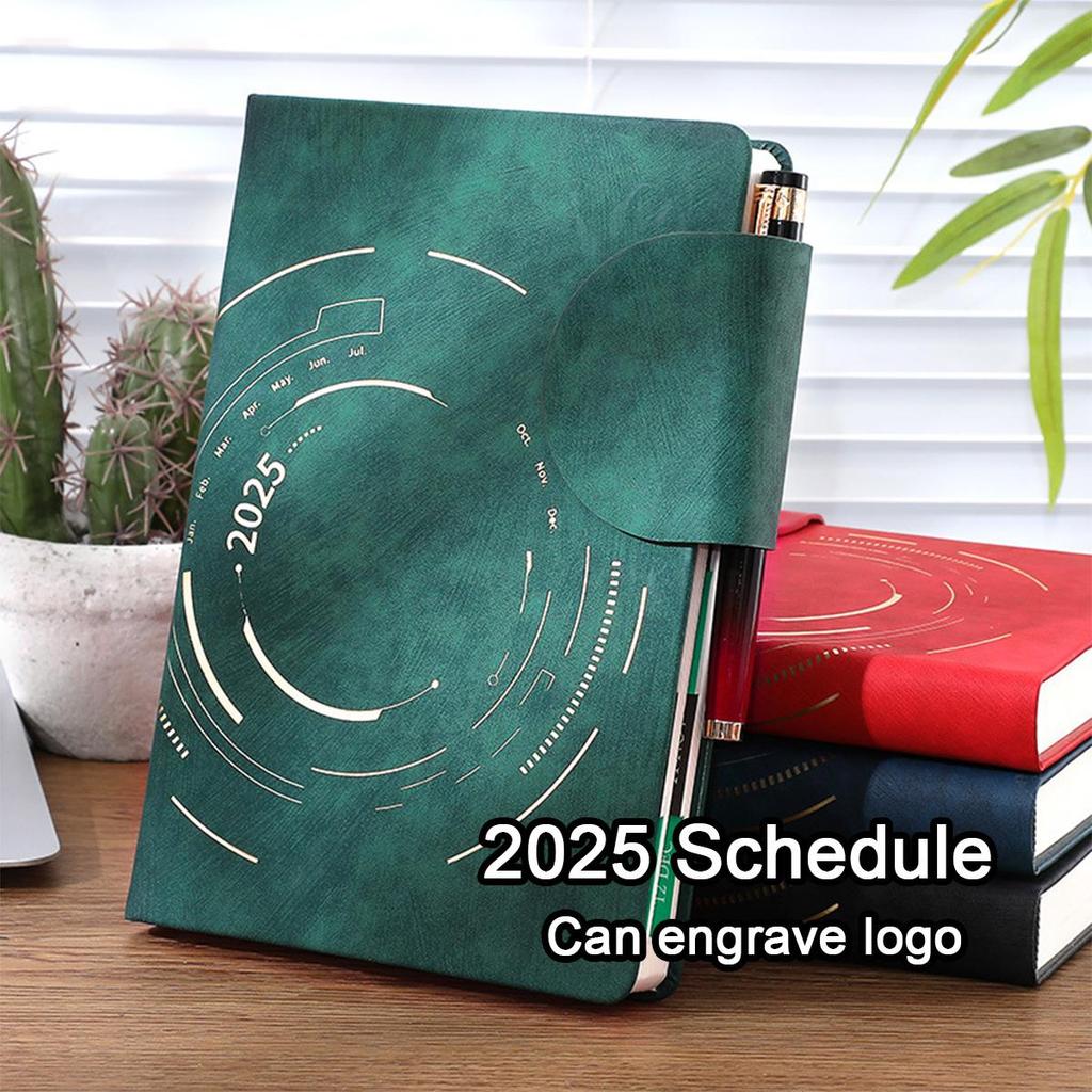 A5 Student Daily Planner, 2025 Diary, Buckle 365-day Planner, Thickened Business Meeting Record Book, Memo, 202 Sheets 404 Pages