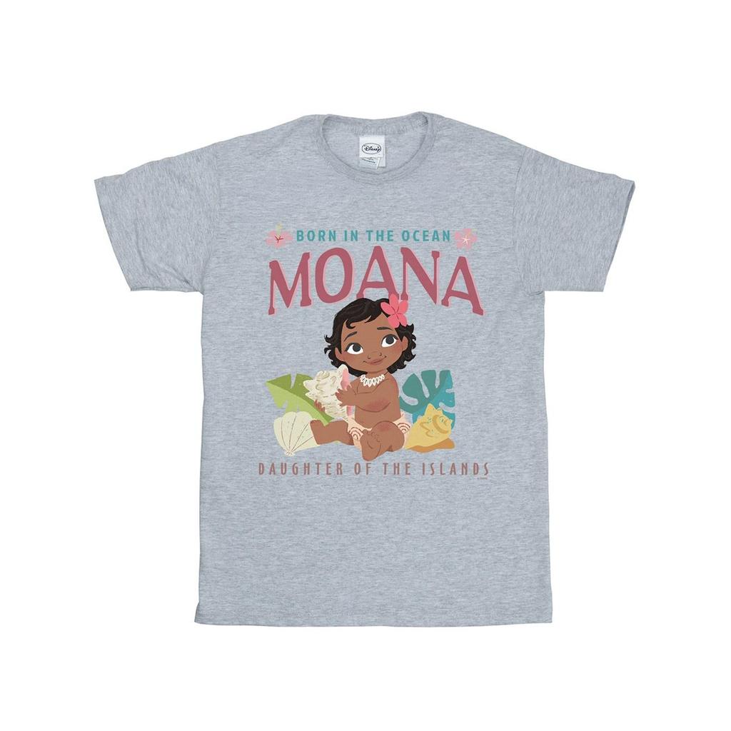 Disney Womens/Ladies Moana Born In The Ocean Cotton Boyfriend T-Shirt