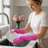 Multipurpose Household Gloves PVC Rubber Cleaning Gloves, Thickened with Warm Fleece Lining Dishwashing Winter Hand Protection Waterproof Anti-Slip