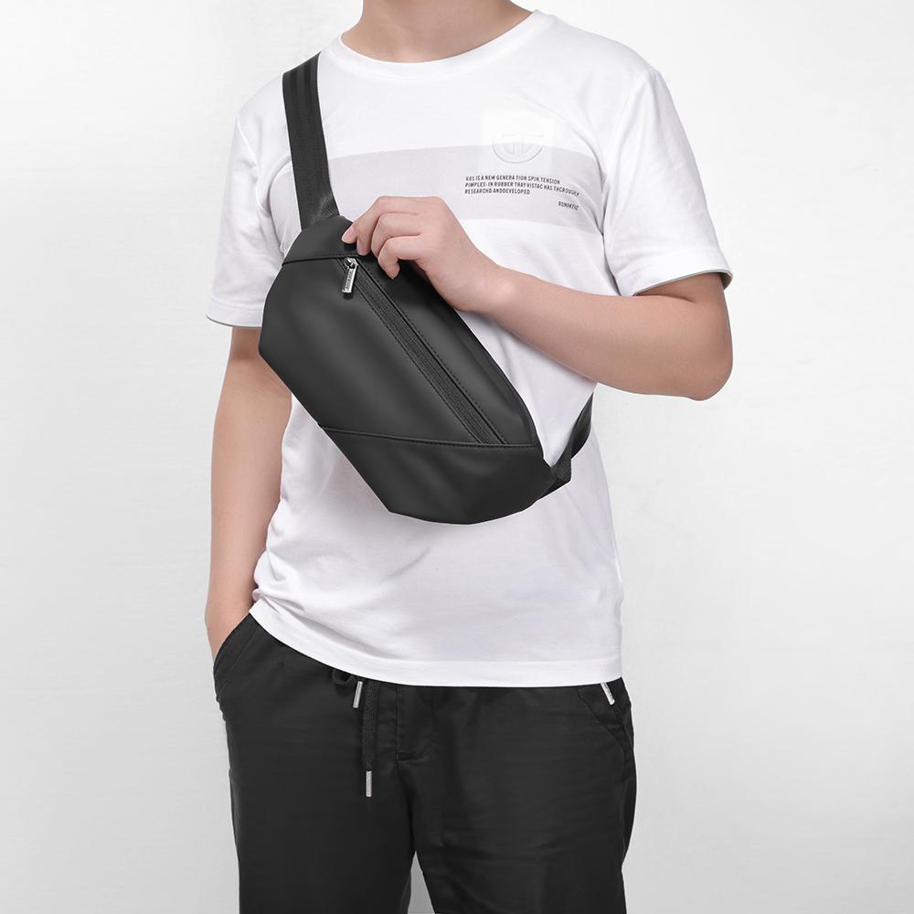Мужская сумка через плечо Мужская поясная сумка Маленькая нагрудная сумка Сумка на одно плечо Водонепроницаемая сумка-мессенджер Спортивная сумка для бега на открытом воздухе Сумка для мобильного телефона Черная AP-38