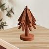 3Pcs Wooden Trivets for Hot Dishes Creative Tree Shape Coaster Set Non-Slip Heat Insulated Placemat Folding Wood Table Plate Mat with Stand for Teapot