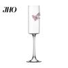 Wine Glass Champagne Flutes with 3D Pink Butterfly Decoration Drinkware Faux Crystal Wedding Party Anniversary Glasses Lightweight Glassware