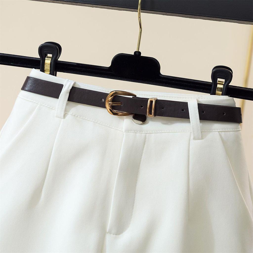 Women's Elegant White High-Waisted A-Line Wide-Leg Shorts, Summer 2026 Collection