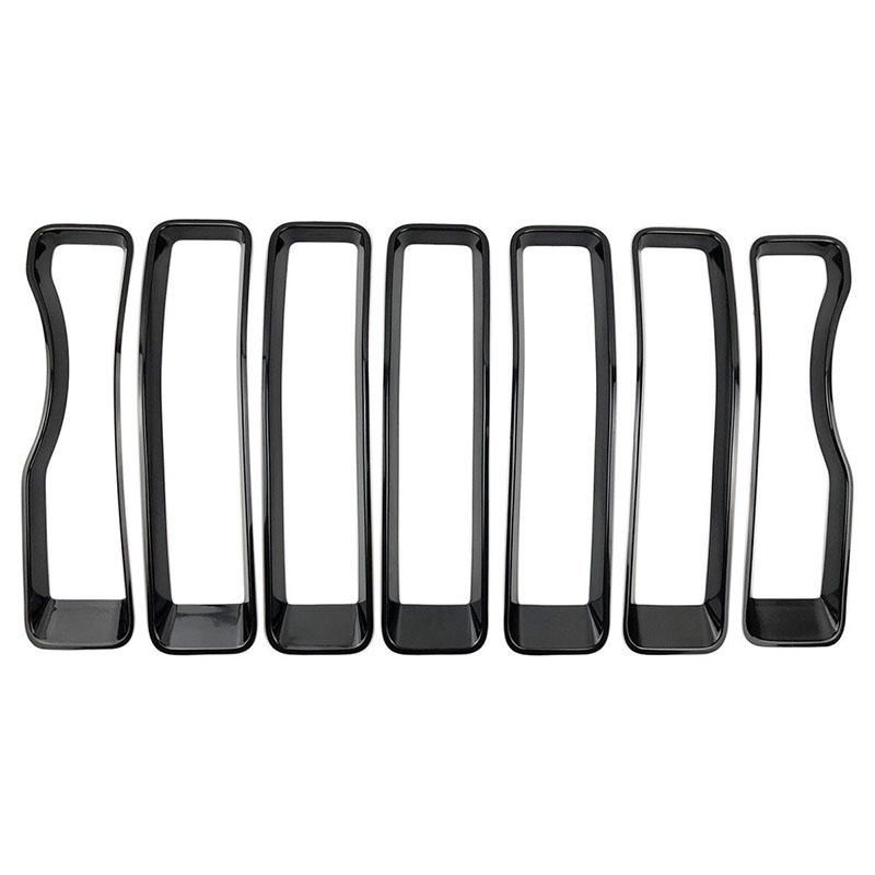 ABS глянцевая черная передняя сетчатая решетка + накладка на фару для Jeep Wrangler JL 2018, аксессуары