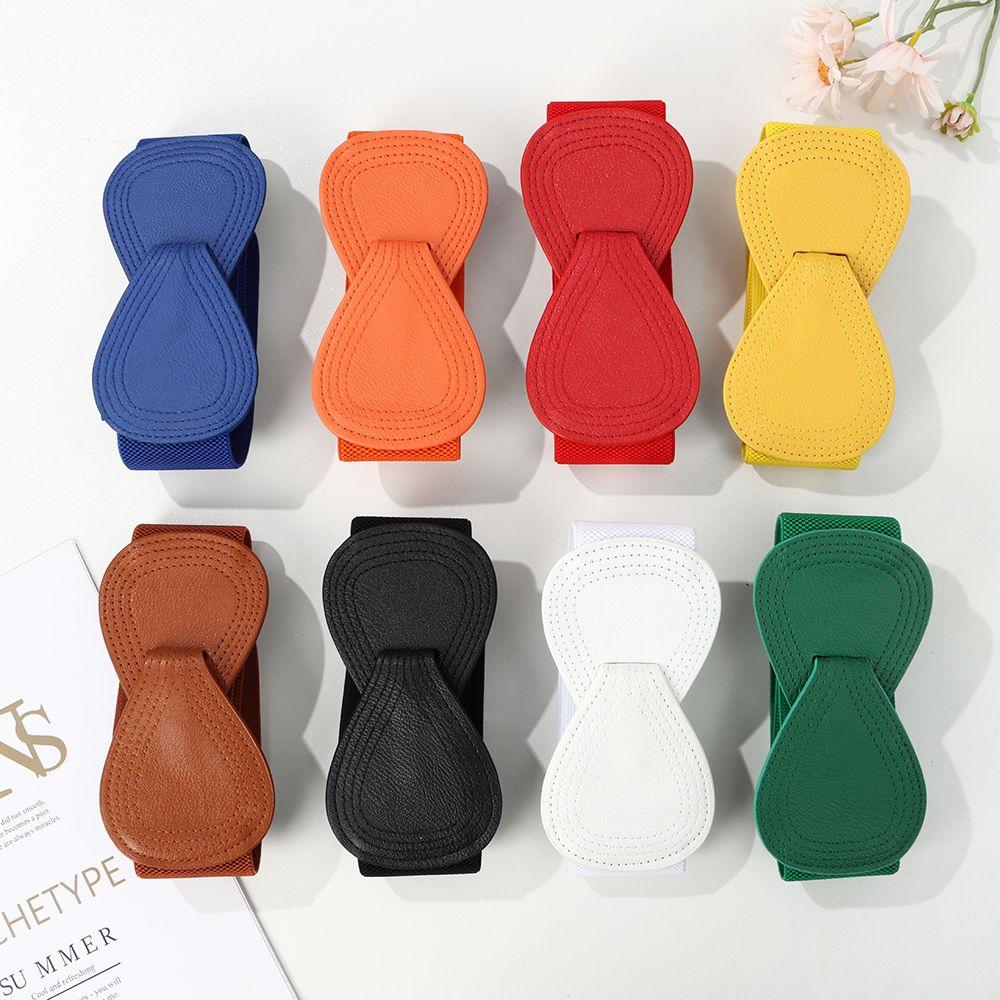 Women Wide Hook Exquisite Waist Strap Waist Belts Elastic Belts Bowknot Waistband