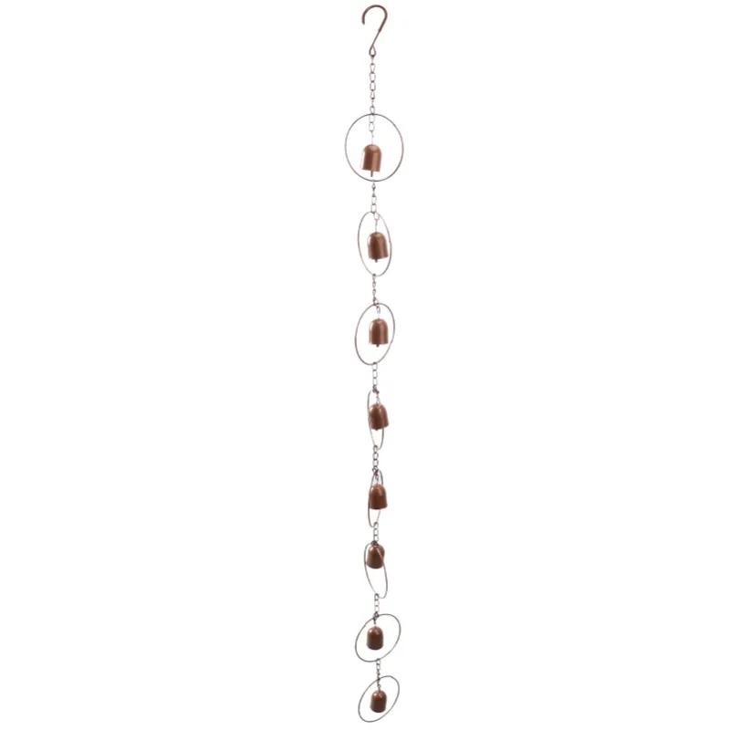 120CM Decorative Rain Chain, Bell Shaped Hanging Chime, Creates Soothing Water Sounds, for Gutter Drainage, Parks, Courtyard
