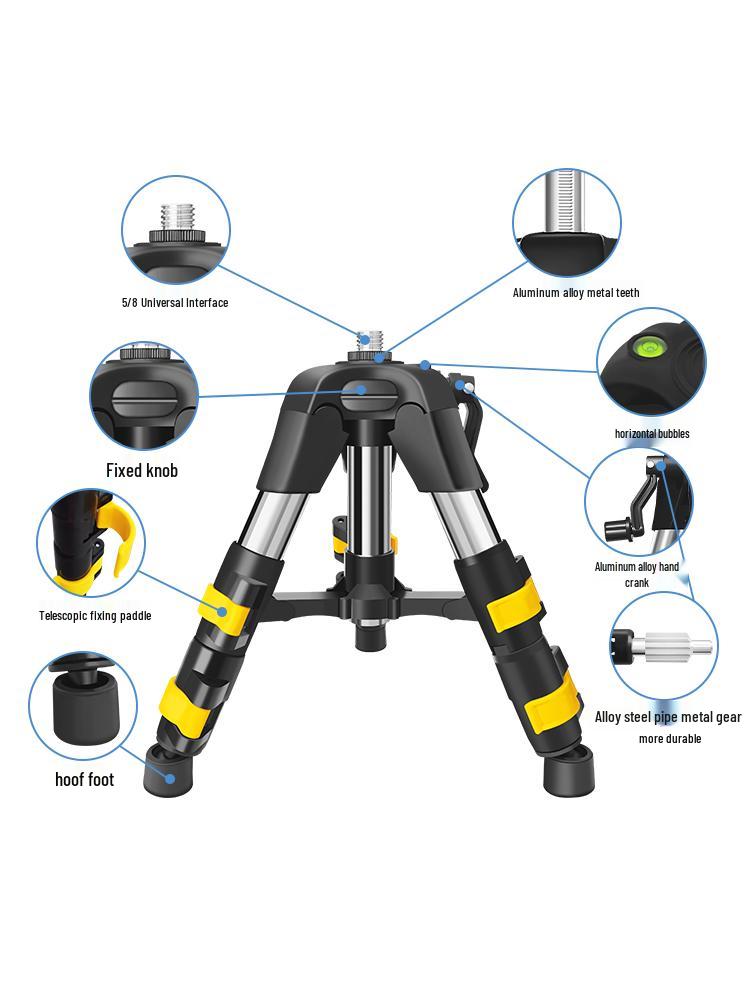 Infrared Laser Level Support Rod with Stainless Steel Tripod Stand