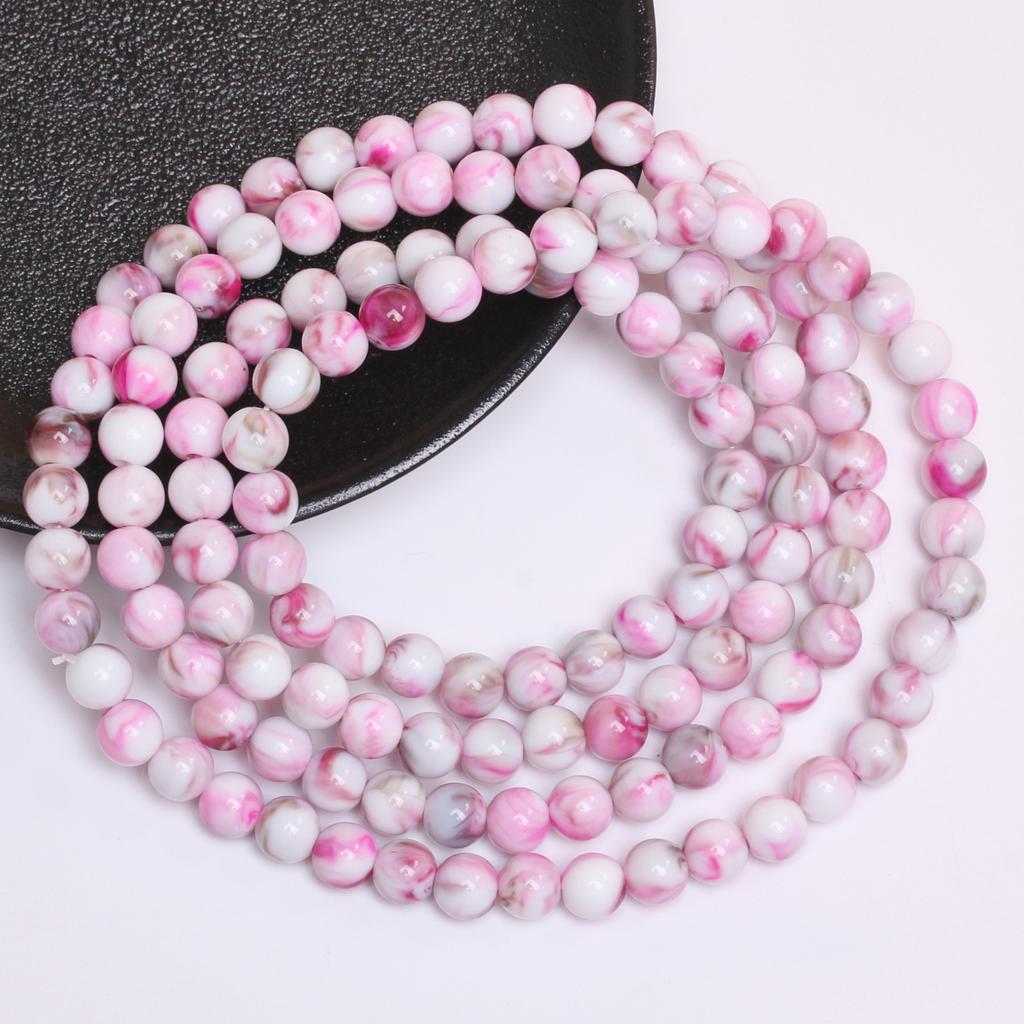 Бусины россыпью, аксессуары для бисероплетения, 8 мм, ручная работа, изготовление ювелирных изделий из смолы, браслет, ожерелье, аксессуары, 30 шт., модный имитационный нефритовый камень, круглый