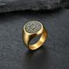 12 Zodiac Constellation Star of David Ring Fashion Gold Color Stainless Steel Rings For Women Men Jewelry Birthday Gift