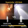 Ruiandsion BA9S LED Bulb 120V AC/DC Miniature Bayonet 9mm BA9s Base LED Replacement Bulb for Indicator Pilot Light,White (Pack of 4)