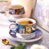 Fierce Tiger Pattern Porcelain Cup&saucer Exquisite Coffee Mug Dining Table Milk Mugs Afternoon Tea Teacup Fruits Juice Cup