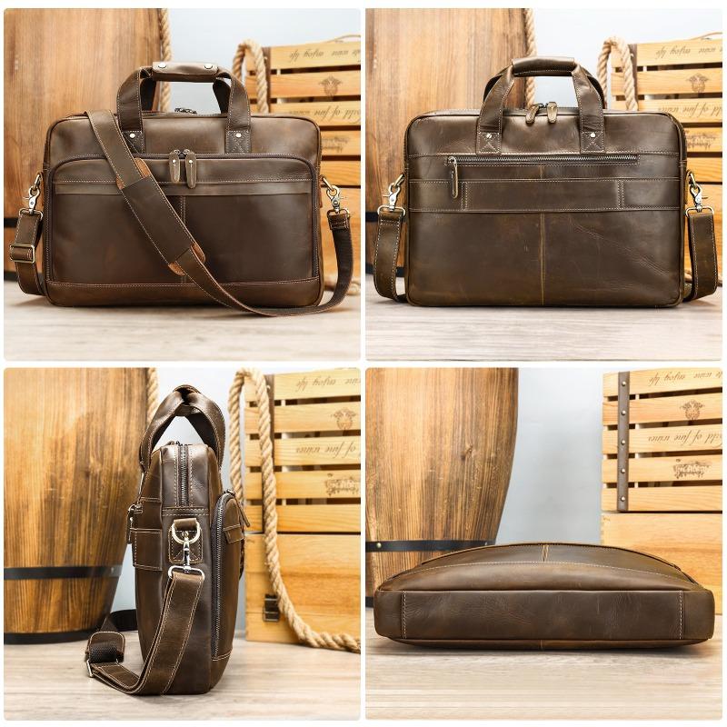 Мужской портфель, вместительная, из натуральной кожи, ручная деловая сумка, многофункциональная, одноплечевая сумка для компьютера