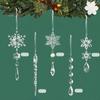 18Pcs Christmas Snowflake Ornaments Hanging Acrylic Crystal Snowflakes Icicle Drop Decorations for Christmas Tree Winter Party Decor