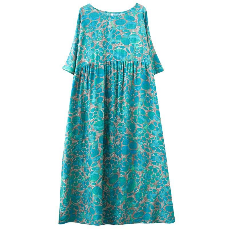 Летнее тонкое хлопковое льняное художественное свободное простое платье средней длины для женщин повседневные платья