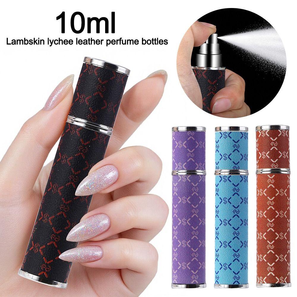 Lychee Pattern Perfume Bottle PU Leather Perfume Atomizer Bottle Cosmetic Container  Travel