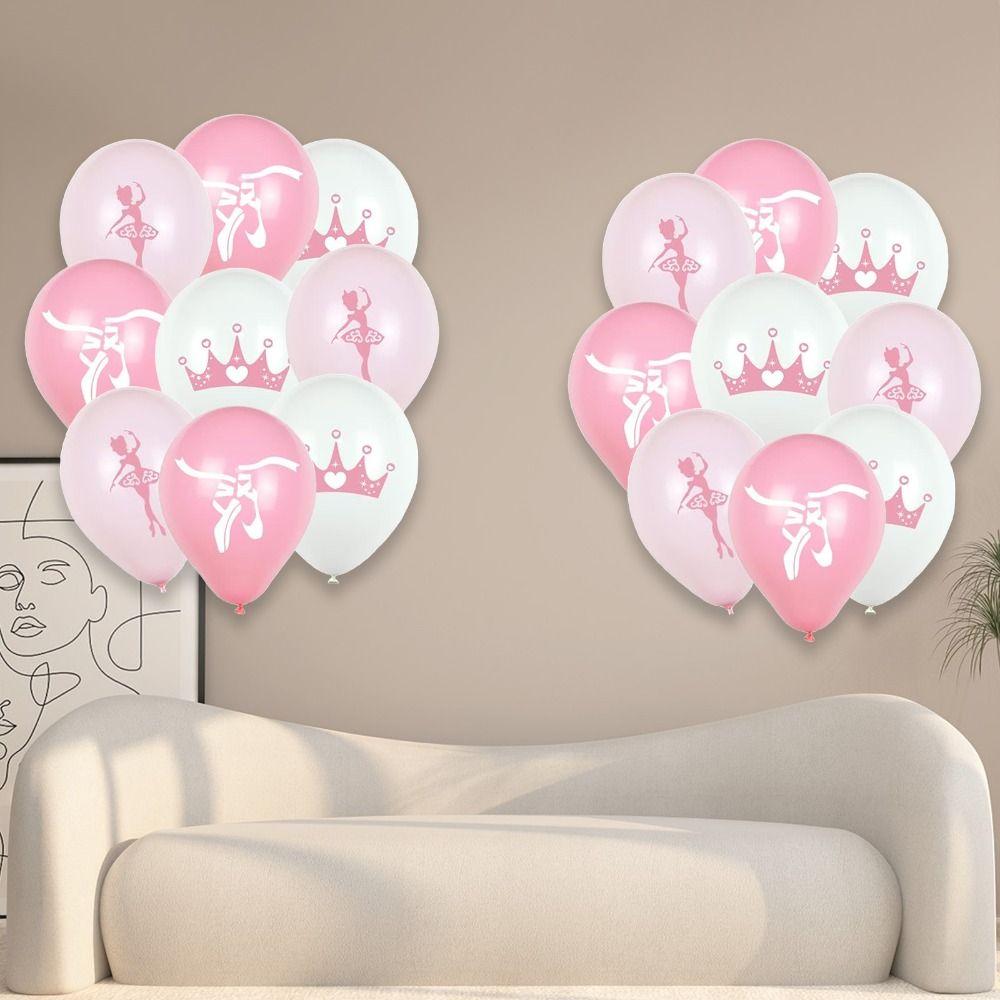White Balloons Pink Princess Party Supplies Dancing Ballerina  Girl