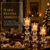 S/M/L Christmas Windproof Candle Holder Glass Large Tall Candle Holder Ornaments  For Home Decor