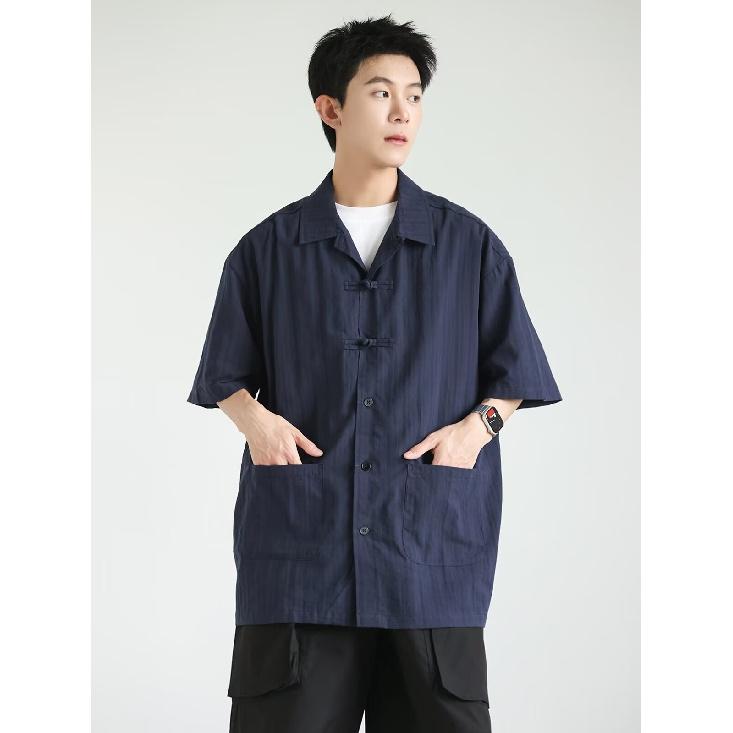 Летняя одежда мужская ретро повседневная рубашка студенческая свободная нишевая дизайнерская забавная новая мужская верхняя часть для ношения на открытом воздухе