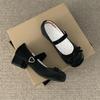 Fashion Women's Round Head Pink Thick Heel Mary Jane Shoes 2025 New Sweet Vintage Women's Bow Round Head Cute Designer Shoes Pink Heels