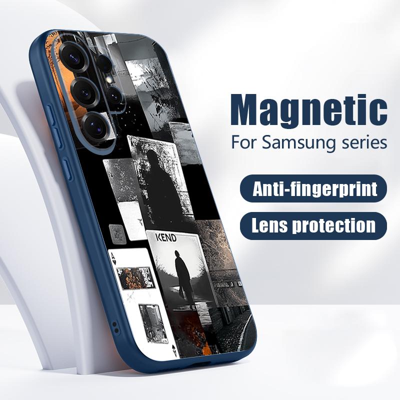 Модный Чехол в Стиле Коллаж Для Samsung Galaxy S26 Ultra S25 Edge S24 Plus S23 FE S22 A17 A54 A55 A56 A57 5G Магнитный Для Magsafe Матовый Чехол