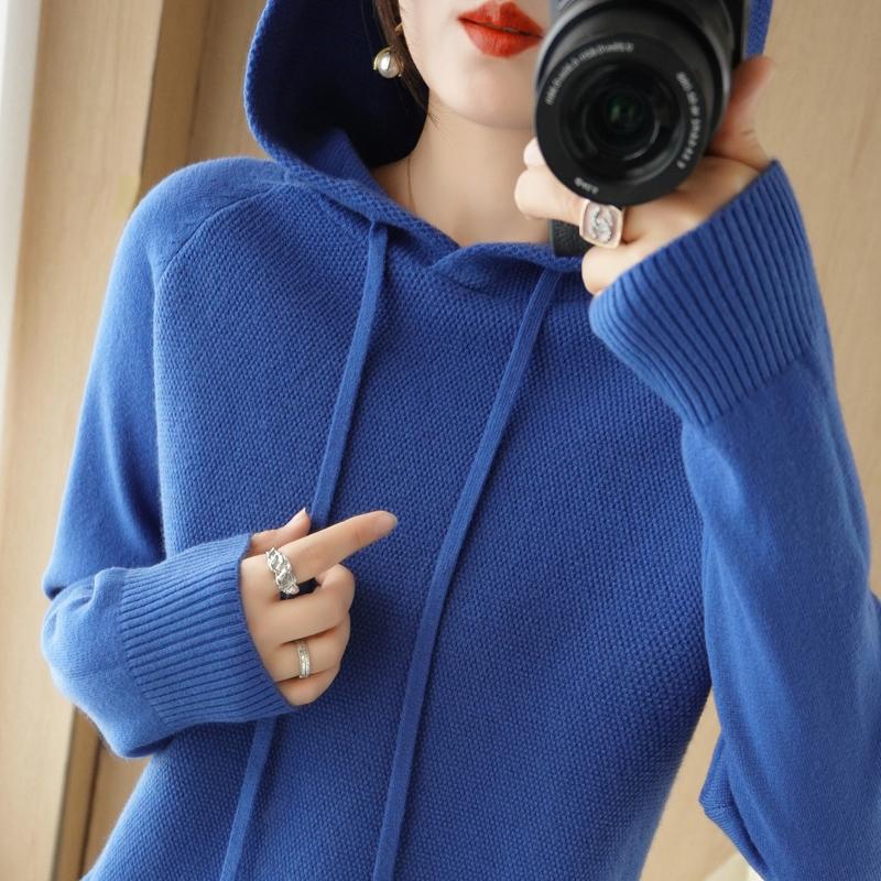 Women Knitted Hoodie Sweater MODERN NEW SAGA Winter Knitted Pullover Sweatshirt Autumn Soft Warm Wool Sweaters Female Jumper Knit Top
