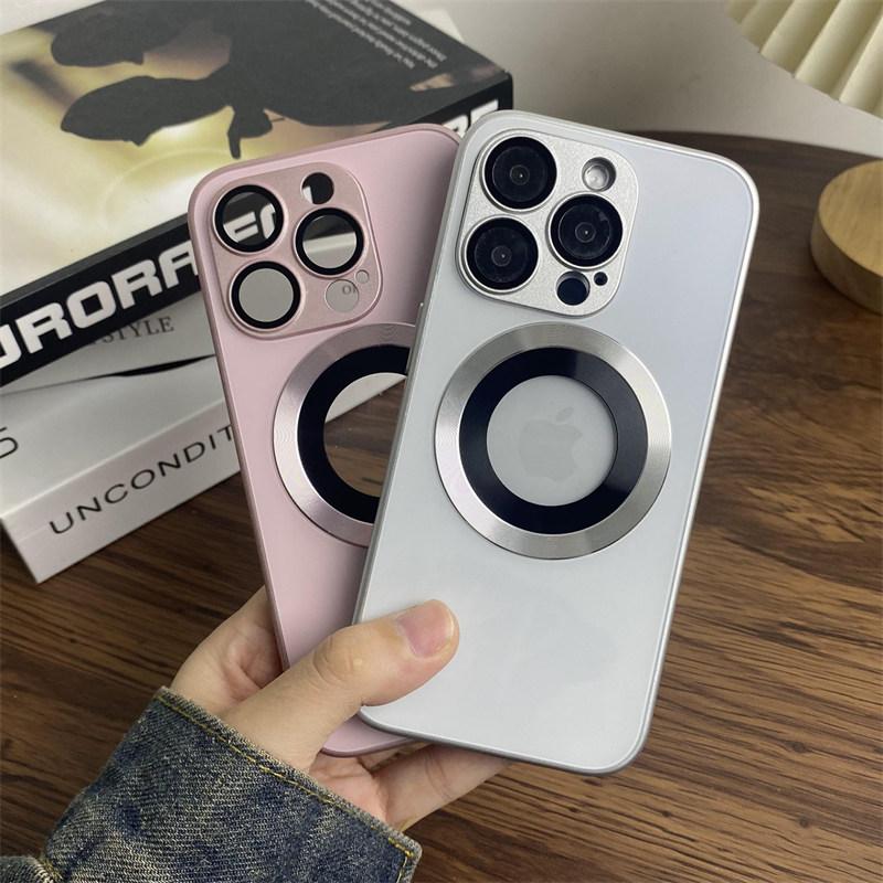 Магнитный мягкий чехол для телефона iPhone16 15 14 13 Pro Max с 9D HD камерой защитная стеклянная пленка поддержка беспроводной зарядки