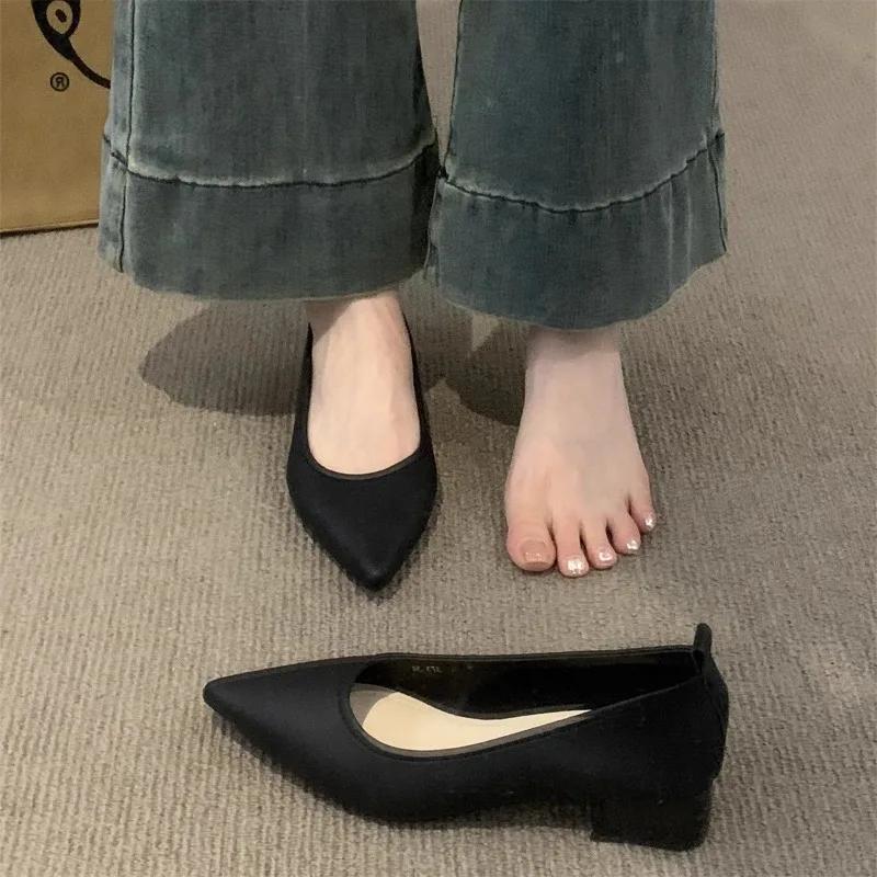 Women's Shoes 2025 Brand Shallow Women's Flats Fashion Solid Daily Flats Women Sexy Pointed Toe Flat Low Heels Zapatos Mujer