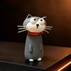 Matte Finish Sculpture Cute Cartoon Cat Figurine, 3D Printed Kawaii Kitty Statue, Minimalist Animal PLA Material Crafts Tabletop Ornament for