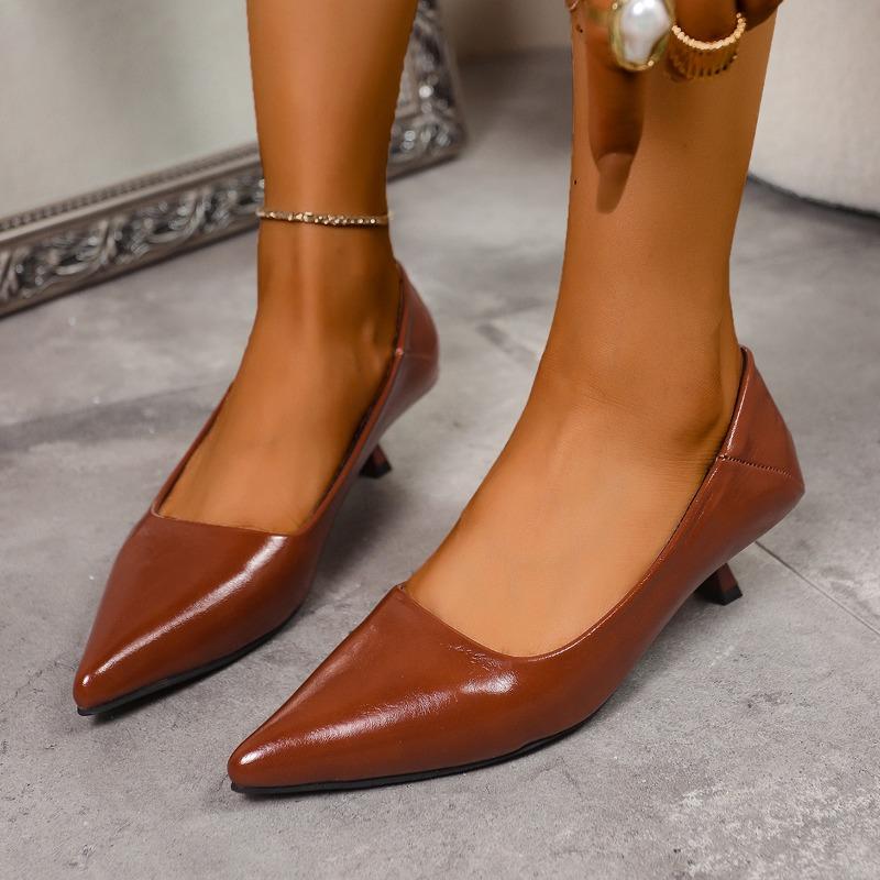 Fashion Ladies Shoes 2025 New Fashion Women's High Heels Pointed Toe Thin Heels Shallow Slip On Pumps for Classics Dress Office & Career