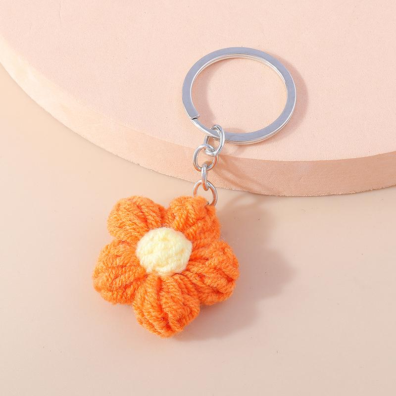 Cute Handmade Knitted Animal Keychain Crocheted Frog Keyring Pendant Key Holder for Women Girls Handbag Charms DIY Jewelry Gifts