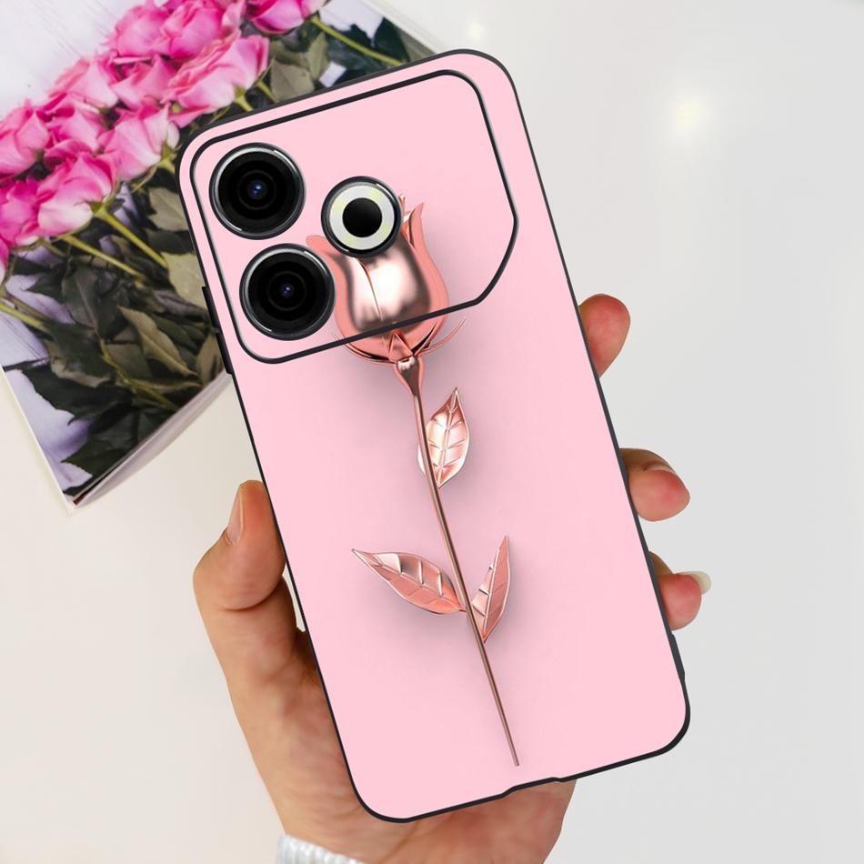 Чехол для телефона Tecno Pova 6 Neo Pova6 Neo 4G 2024 Элегантный принт Мягкий силикон ТПУ Чехлы