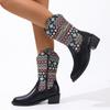 2024 Women's Ankle Boots Color Medium Heel Cotton Boots Trendy New Women's Fashionable and Comfortable Fashion Boots